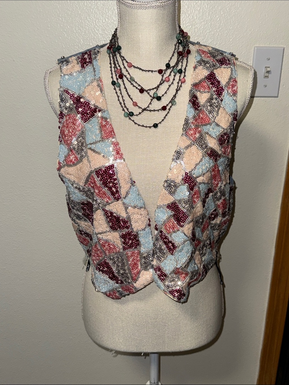Miss Me Medium Sequin Rhinestone Vest
